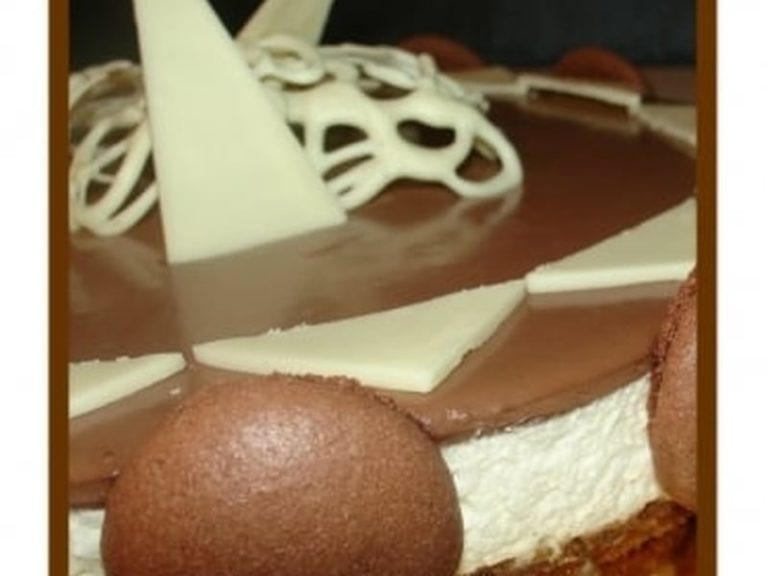 Bavarois au mascarpone vanillé et chocolat sur biscuit coco