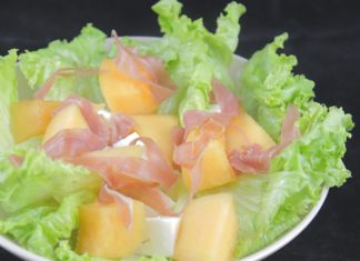 Salade melon, feta, jambon