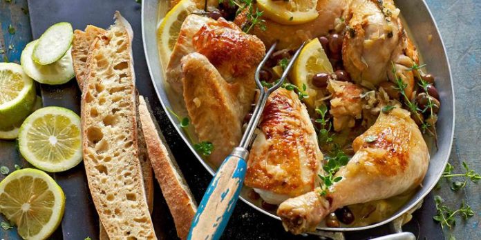 Poulet au citron et aux olives