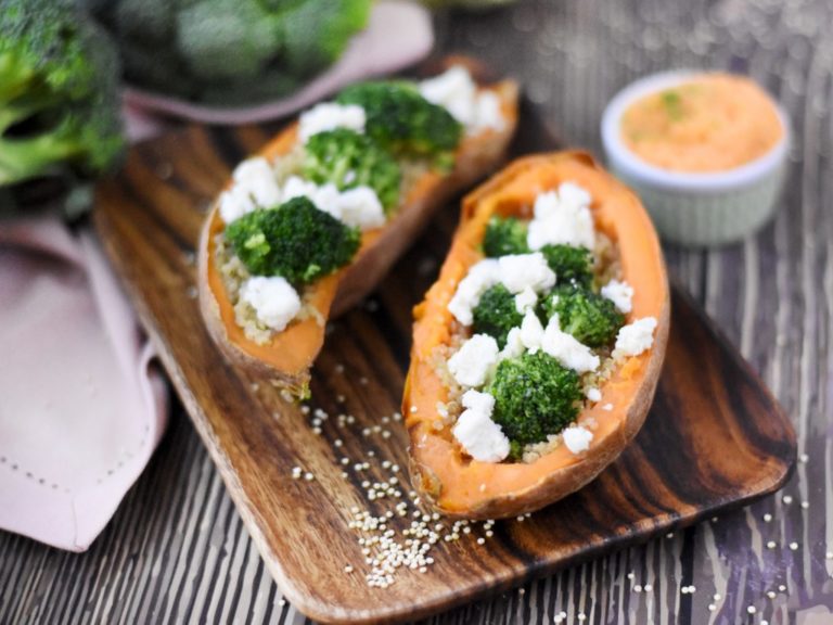 Patate douce farcie quinoa et brocoli la cuisine française