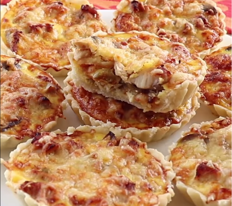 Quiche au poulet et champignons