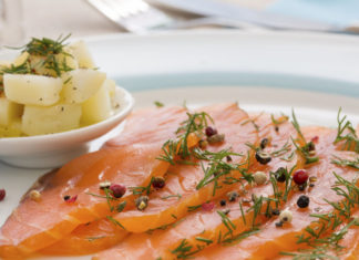 saumon mariné de la cuisine française